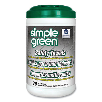 Simple Green® Safety Towels, 10 X 11 3-4, 75-canister, 6 Per Carton freeshipping - TVN Wholesale